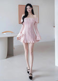 Off-shoulder Lace Dress (0435DR026)