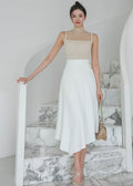 high-waisted midi skirt and sleeveless top with crystal (0411TB158/0411SK157)