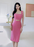Square Neck Bodycon Dress (0406DR031)