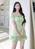 Ruffle Off-Shoulder Dress (0406DR036)
