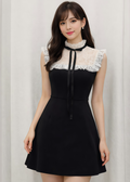 Korea lace-accented dress (0113DR073)