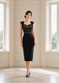 lace bodice with cap sleeves Top & skirt (0113TB098/0113SK066)