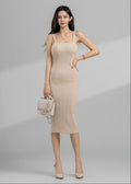 bodycon midi dress featuring a sleeveless (0619DR091)