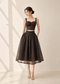 top &  pleated A-line midi skirt (3115TB103/3115SK071)