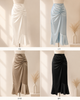 Satin midi skirt with sleeveless top (