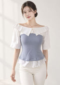 mock-layered short-sleeve top (C544TB020)