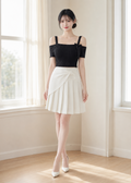 off-shoulder knit crop top SET (0406SE012)