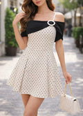 Polka-Dot Off-Shoulder Dress (0409DR066)