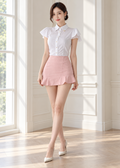 short-sleeve button-down blouse (0135TB075)