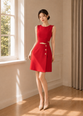 waist cutouts sleeveless mini dress (0406DR044)