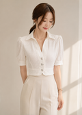 Short puff sleeves tops (0411JK030)