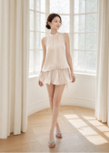 sleeveless top and matching ruffled mini skirt set (SLYSE001)