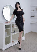 ruffled midi dress (0405DR143)
