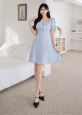 charming square neckline mini dress (0406DR051)