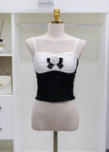 Two-tone top with a bow (0411TB153)