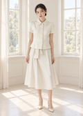 short-sleeve button-up top jacket (C544JK023)