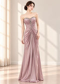 dusty rose or mauve strapless evening gown (SLCDGO042)