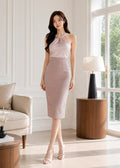 elegant twist neckline DRESS (0619DR101)