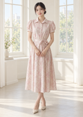 toile de jour print midi shirt dress (C544DR006)