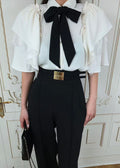Bold Bow Lace Blouse (Q464TB095)