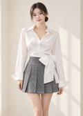 asymmetric wrap shirt (0084TB098)