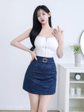 zippered crop top with skirt set (0403SE042/043)