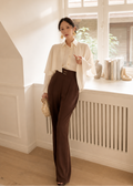 high-waisted wide-leg trousers &chiffon top (Q464TB133/Q464PT052)