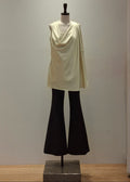 Sleeveless satin blouse with a cowl neckline (3115TB098)