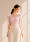 Floral beaded crop top (0403TB080)