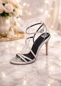 elegant silver strappy stiletto sandal HEELS (4403SH023)