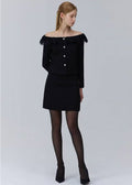 Off-shoulder top and skirt (P169JK014/P169SK016)