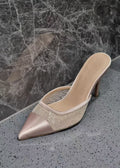 slip-on stiletto mules sparkling mesh sequin heels (4403SH017)