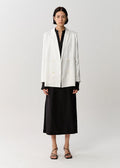 Gentle Collarless Silk Suit Jacket (SLSJK001)