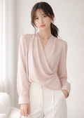 Long Sleeve chiffon blouse (3333TB021)