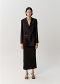 Gentle Collarless Silk Suit Jacket (SLSJK002)