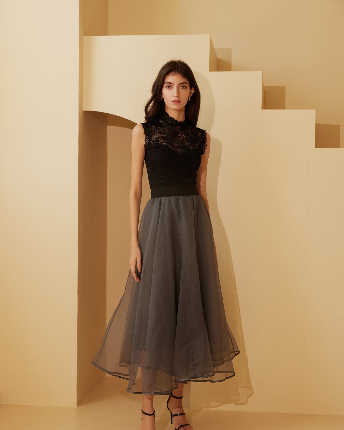 Tulle lace maxi skirt Clearance