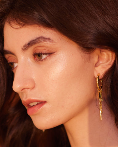 Artemis Ring Drop Golden Earrings