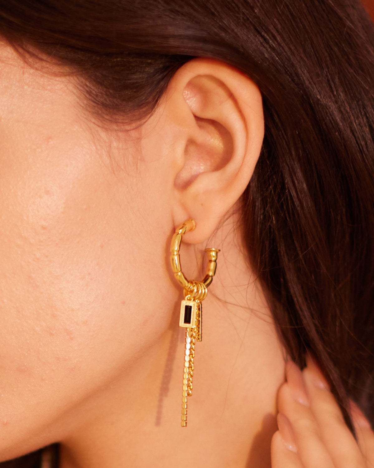 Artemis Ring Drop Golden Earrings
