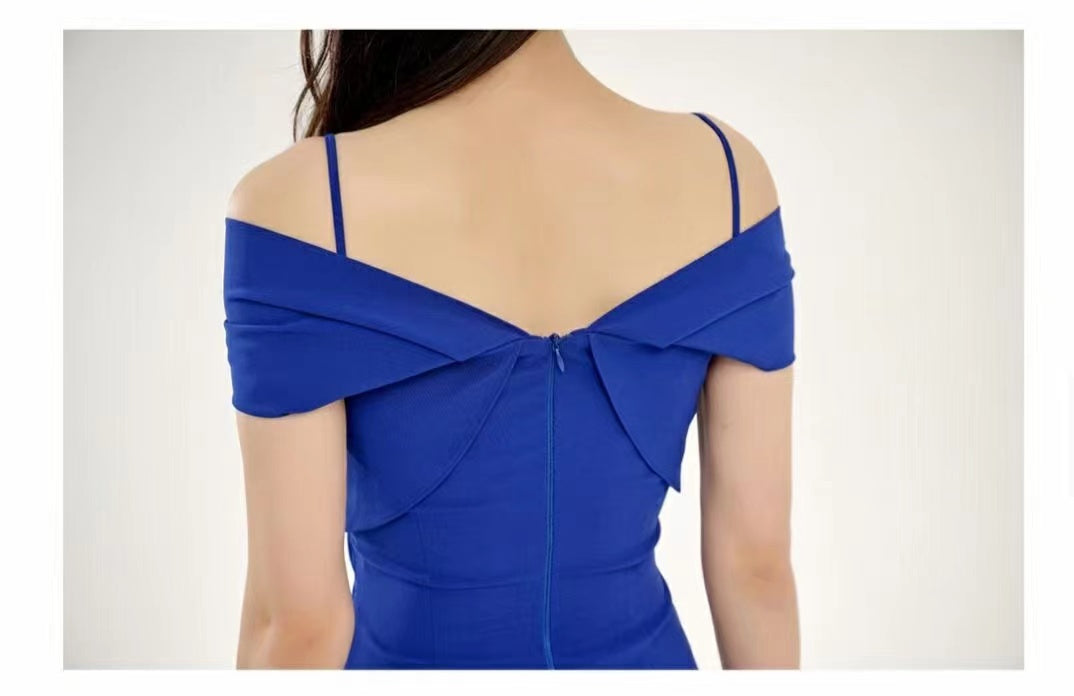 Folded Double Sleeves Bodycon Midi Dress
