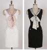 Two Tone Mini Dress Neck Bow Tie