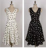 Polka Dot V Neck Assymetric Dress