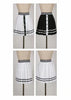Striped Vertical Buttons Mini Skirt