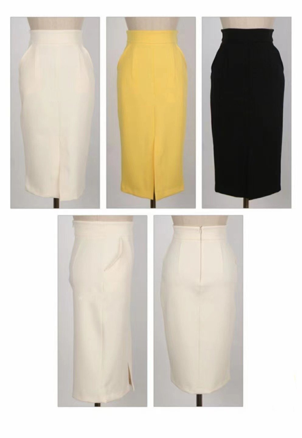 Basic Front Slit Midi Skirt