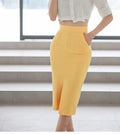 High Waist Mid Slit Skirt