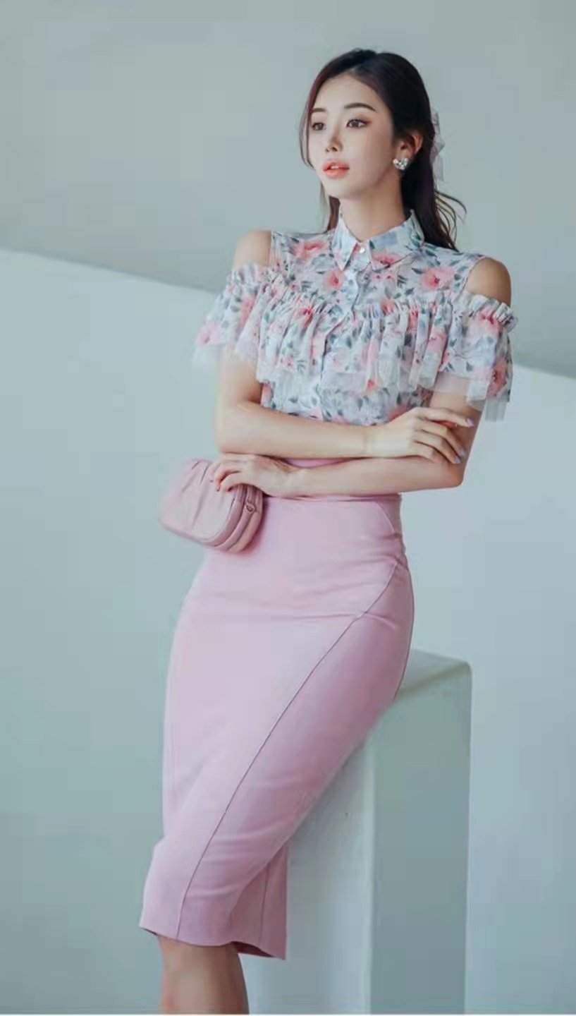 Pink Basic Lining High Waist Skirt