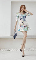 Pastel Abstract Painting Mini Dres