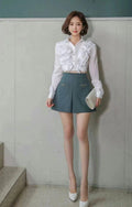 Mono High Waist Ornamented Wide Skort