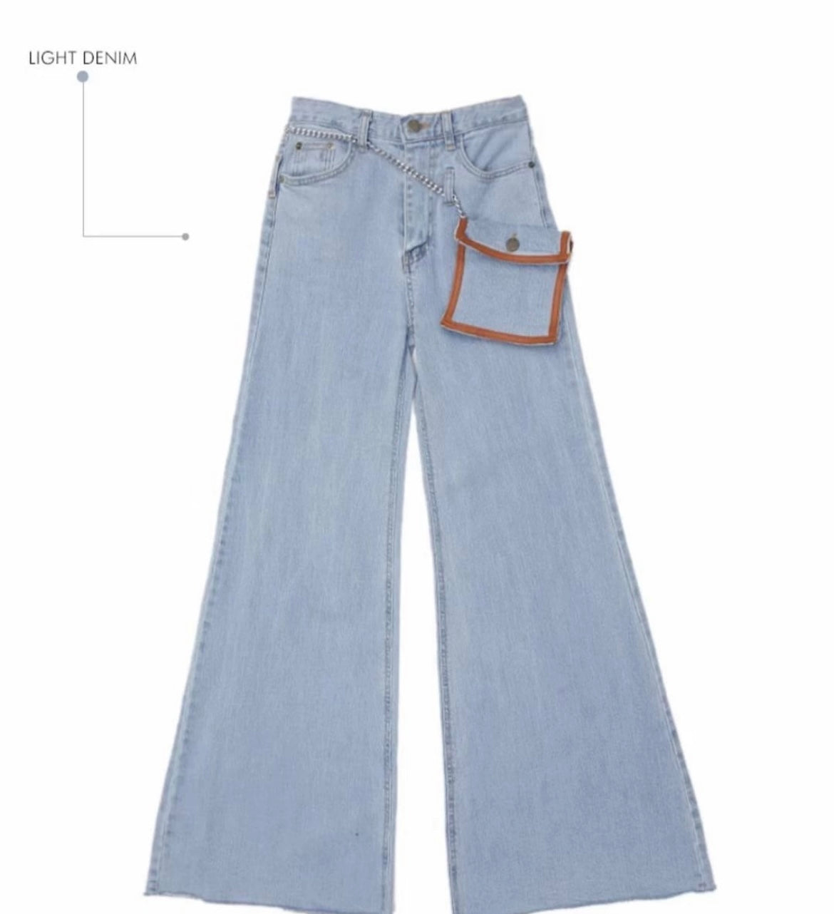 Long Flared Jeans Giant Pocket